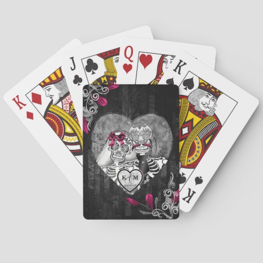 Skulls Gothic Hallowedding Burgundy ID866 Spielkarten (Rückseite)