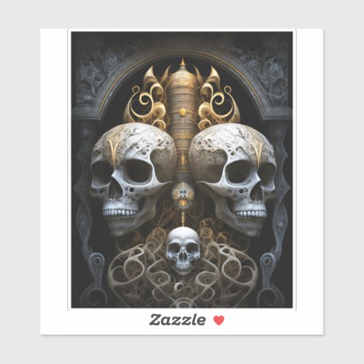 Skulls Gothic Horror Goth Surreal Art Aufkleber (Blatt)