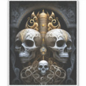 Skulls Gothic Horror Goth Surreal Art Aufkleber (Vorderseite)