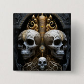 Skulls Gothic Horror Goth Surreal Art Button (Vorderseite)
