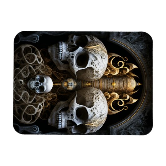 Skulls Gothic Horror Goth Surreal Art Magnet (Horizontal)