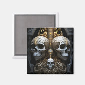 Skulls Gothic Horror Goth Surreal Art Magnet (Vorderseite/Rückseite)