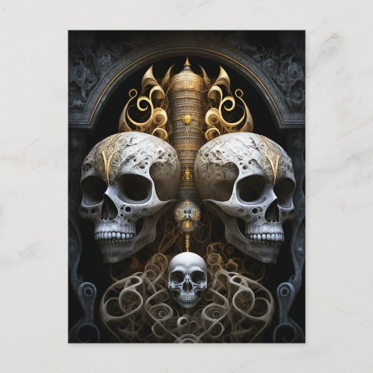 Skulls Gothic Horror Goth Surreal Art Postkarte (Vorderseite)