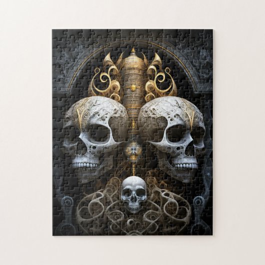 Skulls Gothic Horror Goth Surreal Art Puzzle (Vertikal)