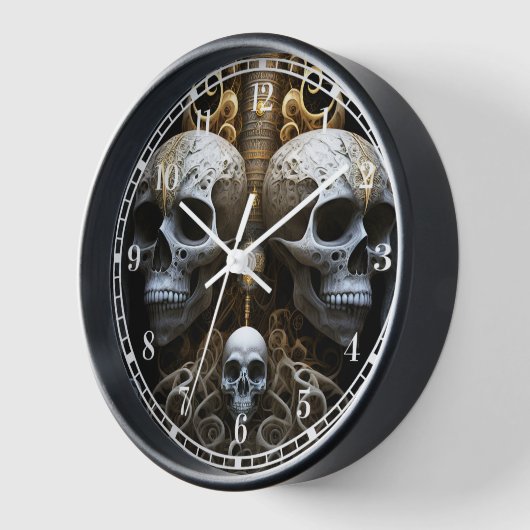 Skulls Gothic Horror Goth Surreal Art Uhr (Winkel)