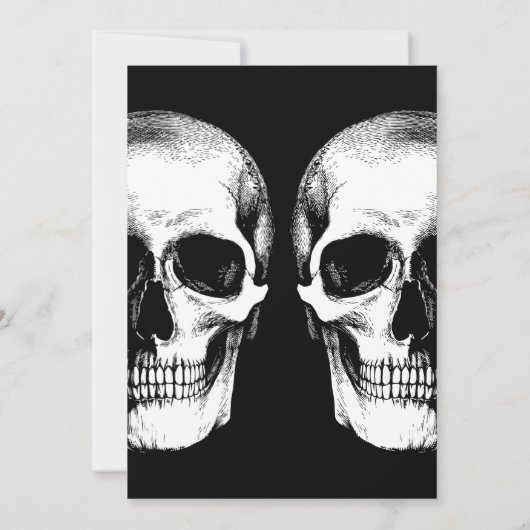 Skulls Gothic Wedding Einladung (Rückseite)