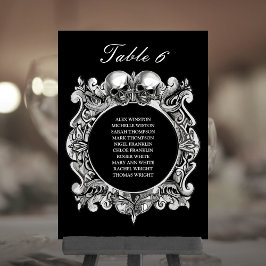Skulls Gothic Wedding Seating Plan Tischnummer