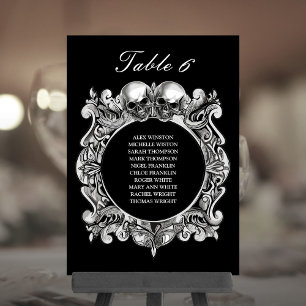 Skulls Gothic Wedding Seating Plan Tischnummer