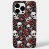 Skulls Gotische Rote Rose Muster Case-Mate iPhone Hülle (Rückseite)
