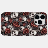 Skulls Gotische Rote Rose Muster Case-Mate iPhone Hülle (Rückseite (Horizontal))
