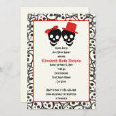 Skulls Halloween-Brautparty Einladung (Vorne/Hinten)