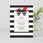 Skulls Halloween Brautparty Einladung (Stehend Vorderseite)