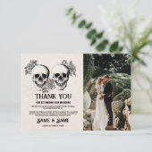 Skulls Halloween Danke, dass du die Fotokarte Hoch Einladung (Stehend Vorderseite)