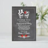 Skulls Halloween Danke, dass ihr Hochzeitskhalskar Dankeskarte (Stehend Vorderseite)