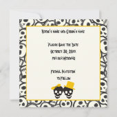Skulls Halloween gelbe Hochzeit Save the Date (Rückseite)