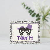 Skulls Halloween lila Tischnummer (Stehend Vorderseite)
