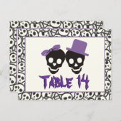 Skulls Halloween lila Tischnummer (Vorne/Hinten)
