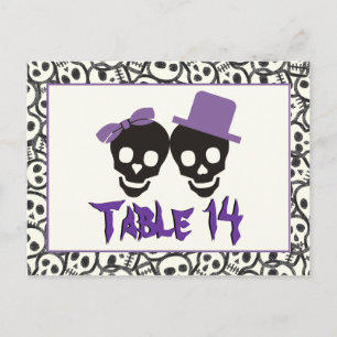 Skulls Halloween lila Tischnummer