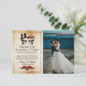 Skulls Halloween Vielen Dank gotische Fotokarte Einladung (Stehend Vorderseite)