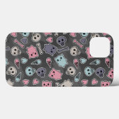 Skulls, Hearts on black background Case-Mate iPhone Hülle (Rückseite (Horizontal))