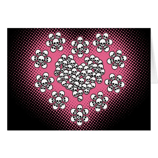 Skulls Herz und Blume (Vorderseite (Horizontal))