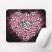 Skulls Herz und Blume Mousepad (Mit Mouse)