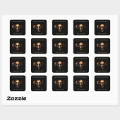 Skulls Human Black Buchzeichen Quadratischer Aufkleber (Blatt)