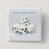 Skulls in the snow. Personalized Button (Vorderseite)