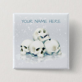 Skulls in the snow. Personalized Button