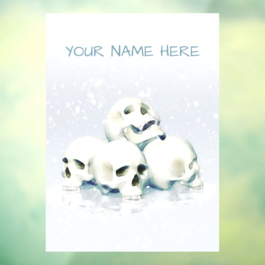 Skulls in the snow. Personalized Fensteraufkleber (Blatt 3)