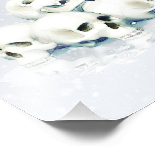 Skulls in the snow. Personalized Fotodruck (Ecke)