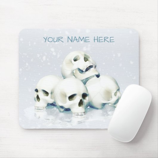 Skulls in the snow. Personalized Mousepad (Mit Mouse)