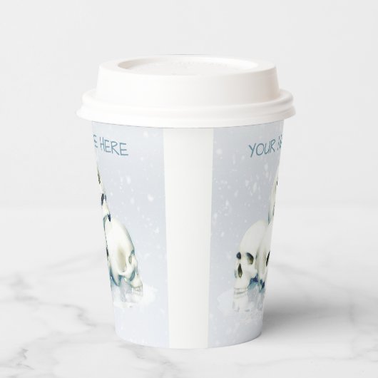 Skulls in the snow. Personalized Pappbecher (Links)