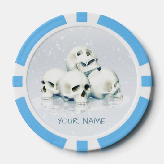 Skulls in the snow. Personalized Pokerchips (Vorderseite)