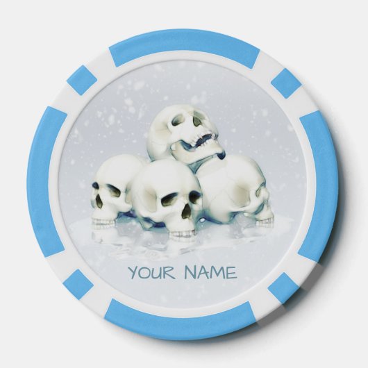 Skulls in the snow. Personalized Pokerchips (Rückseite)