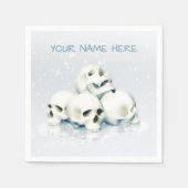 Skulls in the snow. Personalized Serviette (Vorderseite)