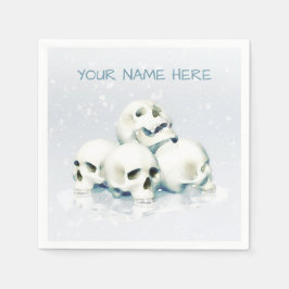 Skulls in the snow. Personalized Serviette
