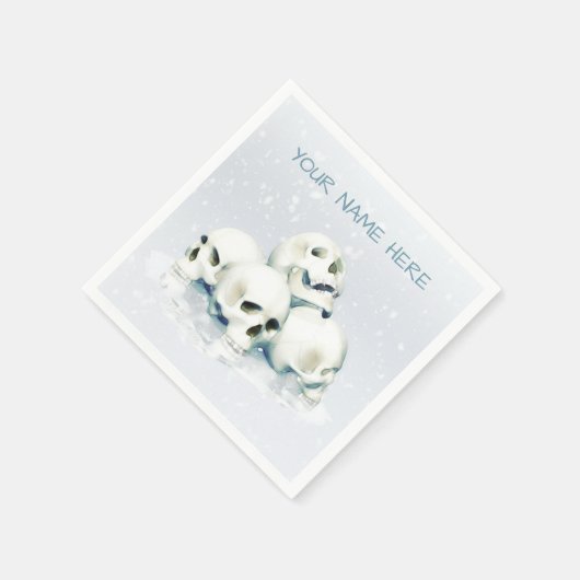 Skulls in the snow. Personalized Serviette (Ecke)
