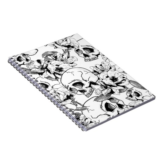 Skulls Jumbled Rose Notizblock (Rechte Seite)