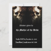 Skulls Kunstgotisches Brautparty Einladung (Rückseite)