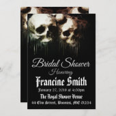 Skulls Kunstgotisches Brautparty Einladung (Vorne/Hinten)
