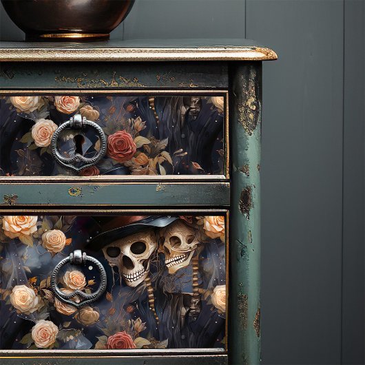Skulls Küssen Steampunk Romantische gotische Hochz Seidenpapier