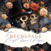 Skulls Küssen Steampunk Romantische gotische Hochz Seidenpapier