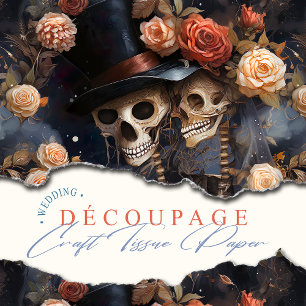 Skulls Küssen Steampunk Romantische gotische Hochz Seidenpapier