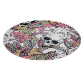 Skulls Lily Blume: Boho Vintag. Schneidebrett (Ecke)