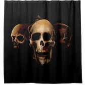 Skulls Mensch Schwarz Duschvorhang (Vorderseite)