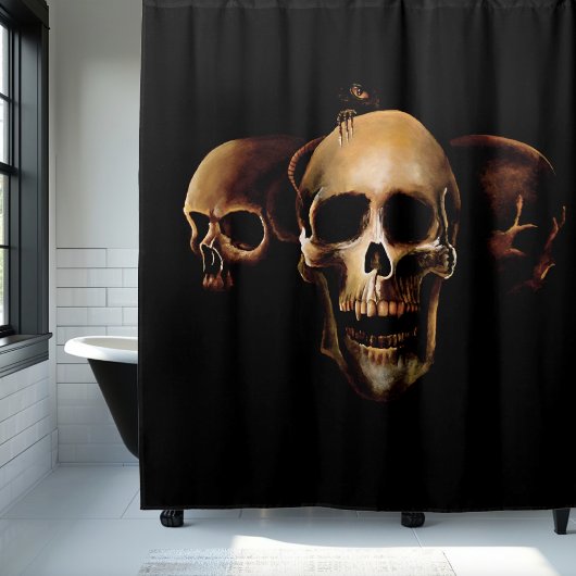 Skulls Mensch Schwarz Duschvorhang