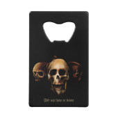 Skulls Mensch Schwarz Geldbeutel Flaschenöffner (Vorderseite)