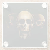 Skulls Mensch Schwarz Glasuntersetzer (Rückseite)