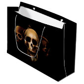 Skulls Mensch Schwarz Große Geschenktüte (Vorderseite Schrägansicht)